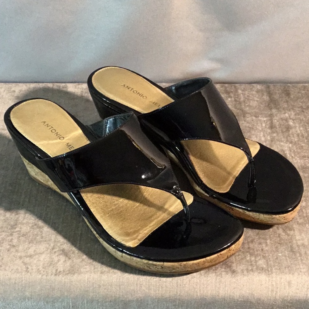 Antonio Melani Patent Leather Sandals